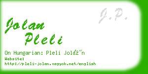 jolan pleli business card